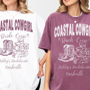 Coastal Cowgirl Bachelorette, Custom Bachelorette Shirts, Cowgirl Bachelorette, Personalized Nashville Bachelorette Shirt, Bridesmaid gift