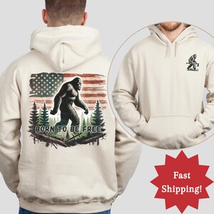Big Foot Sasquatch Shirt Bigfoot Shirt Bigfoot sweatshirt Outdoor Style American Flag Design Fathers Day Gift Gift For Dad Hiking