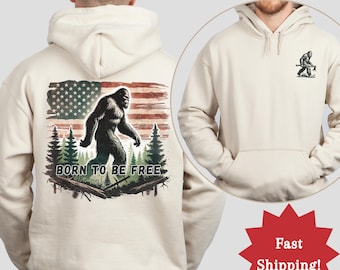 Big Foot Sasquatch Shirt Bigfoot Shirt Bigfoot sweatshirt Outdoor Style American Flag Design Fathers Day Gift Gift For Dad Hiking