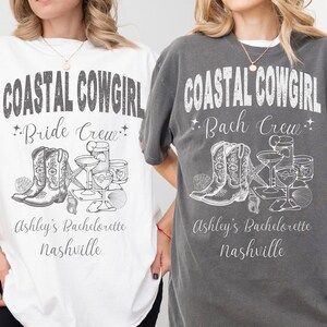 Custom Coastal Cowgirl Bachelorette Party Shirt, Cowgirl Bachelorette, Personalized Nashville Bachelorette Shirt, Custom Bridesmaid Gifts,