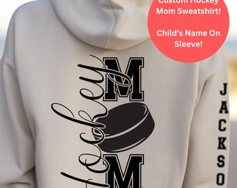 Personalized Hockey Mom Sweatshirt Custom Hockey Mom Gift Hockey Mom Clothing Sports Mom Top Hockey Practice Wear Tournament Rink Mom Gift