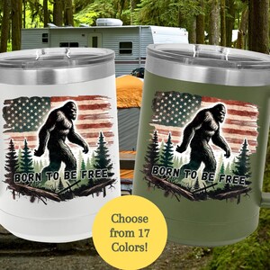 Bigfoot Insulated Tumbler For Dad Gift Idea For Father Unique Gift For Dad Unique Dad Gift Fathers Day Gift Patriotic Design American Flag