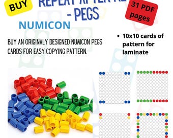 Numicon Pegs - Math Pattern Copying Activity (PDF Pattern)