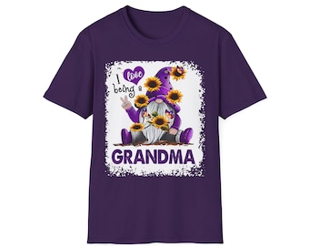 Grandma Love Gnome T-Shirt, Sunflower Design