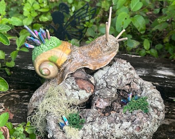 Theodore  the Crystal Snail Realistic Sculpture