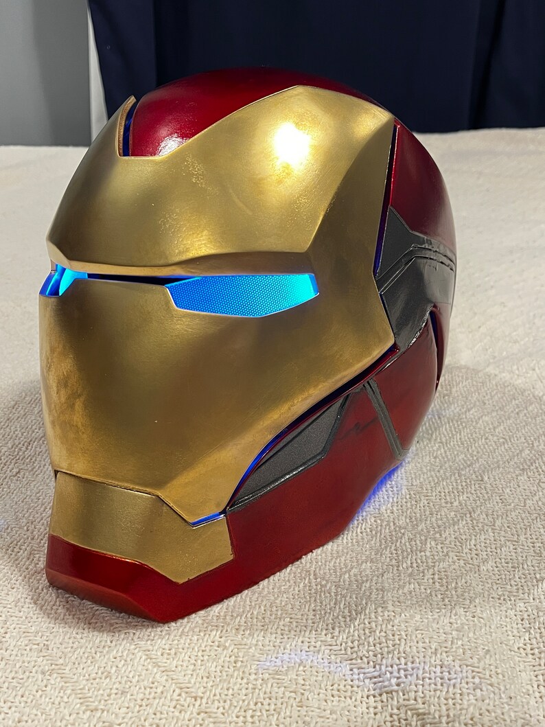 Custom 3D Printed Iron Man MK85 Helmet With Glowing Eyes and Faceplate Etsy