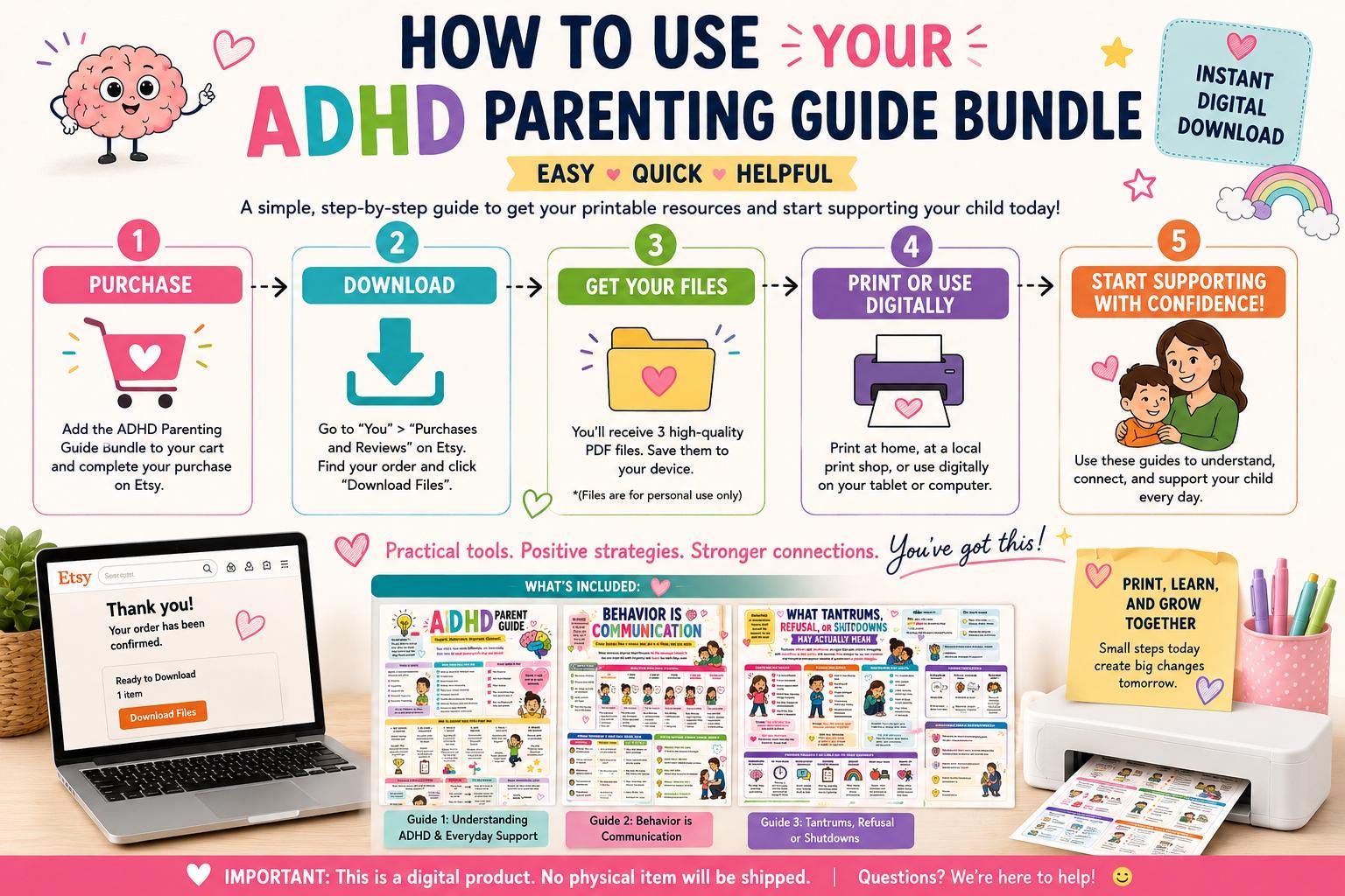 ADHD Parenting Guide Bundle | Printable PDF for Parents - Etsy