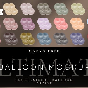 Il mockup di palloncini DEFINITIVO per artisti di palloncini, Canva GRATIS, modello di immagine LBCC * immagini png * Cluster di palloncini per decorazioni per feste