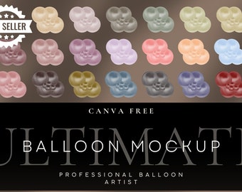 La maqueta de globos ÚLTIMA para artistas de globos, Canva GRATIS, maqueta de plantilla de imagen LBCC *imágenes png* Racimos de globos para decoración de fiestas