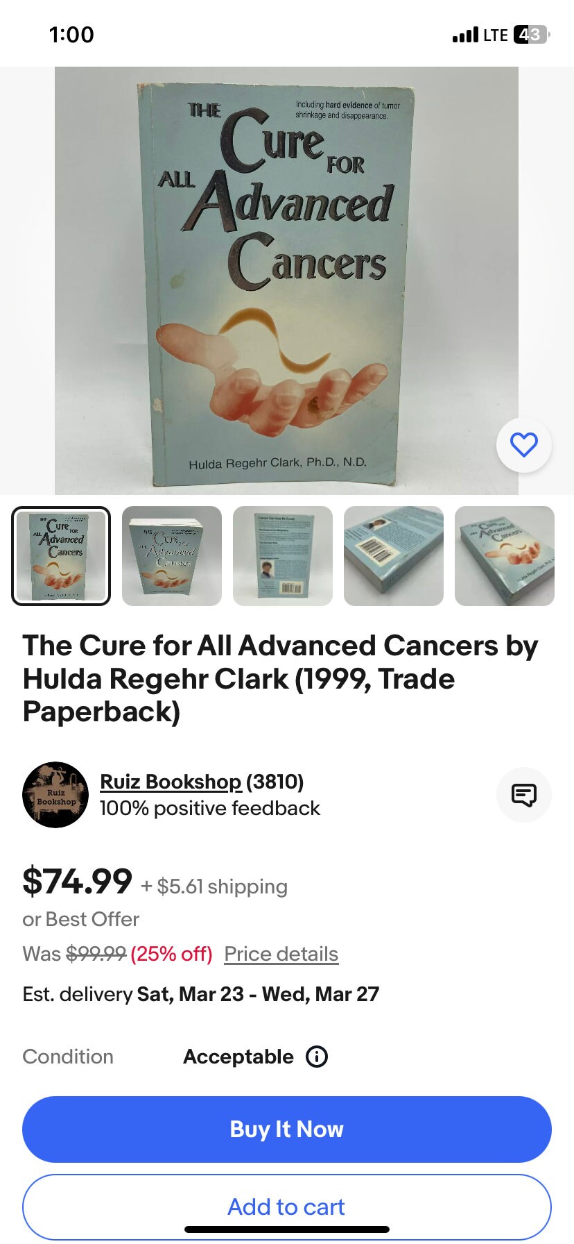 The Cure for All Advanced Cancers by Dr. Hulga Regehr Clark