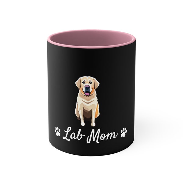 Lab Mom, Yellow Labrador, Ceramic Coffee Mug, 11oz, Cute Yellow Lab Gift, Dog Lover, Fun Pet Gift for Her, Birthday, Lab Mom, Lab, Labrador