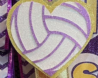 Custom VolleyBall Heart Cuts, heart for Homecoming Mum, custom Mum Decoration, Homecoming Supplies, Accessories for Mum, ,