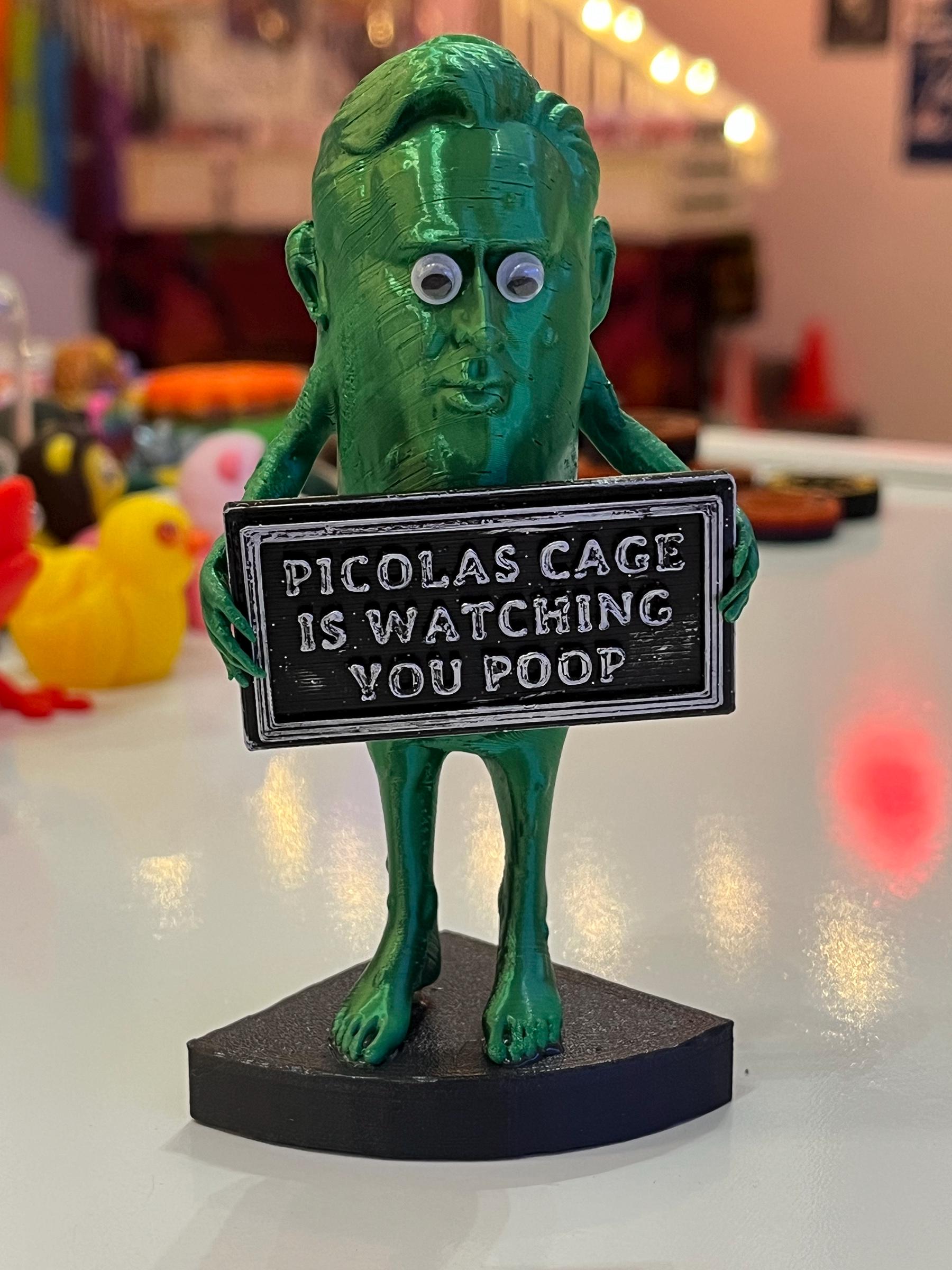 Picolas Cage Bathroom Buddy Figurine - Etsy