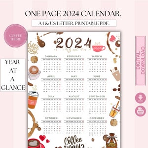 2024 Calendar Free Printable, Bullet Journal and Planner Free Download  Year-at-a-Glance & Future Log