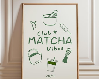 Matcha Tea Art Print: Trendy Kitchen Poster (Digital Download)