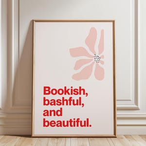 Bookish Coquette Poster: Girlish Reading Nook Art (Digital Download)