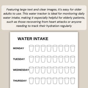 Senior-Friendly Water Intake Tracker - Large Print PDF