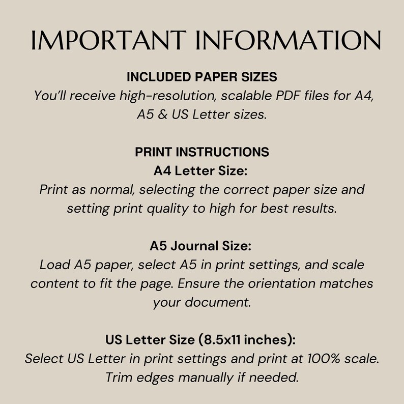 PDF Digital Download - Large Print Water Intake Tracker