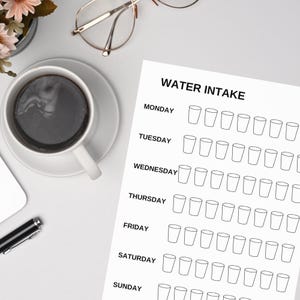 Easy-to-Read Hydration Log - Printable PDF, A5/A4/US Letter