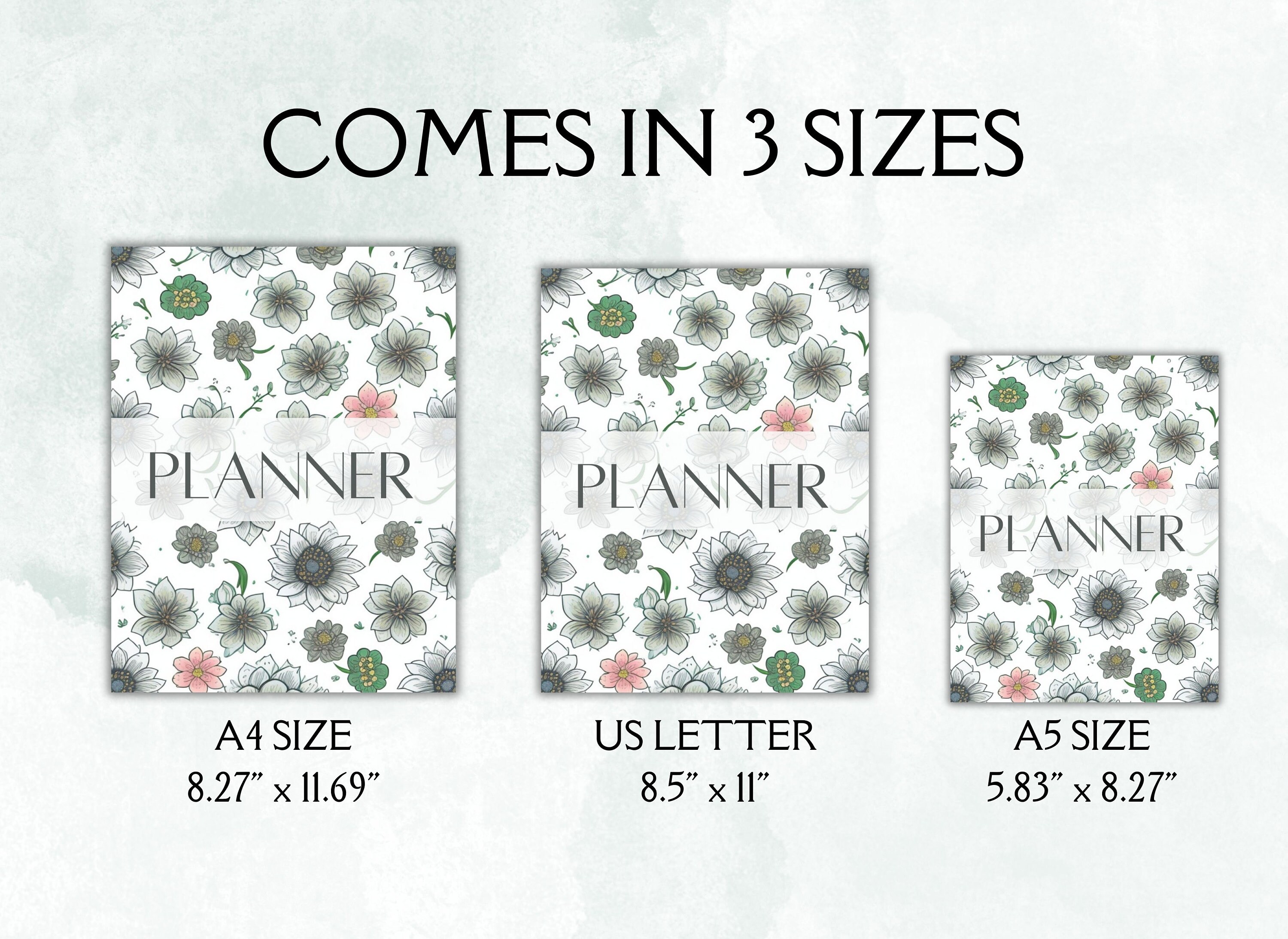 Printable Planner Cover Page. Planner Insert. DIY Planner Cover