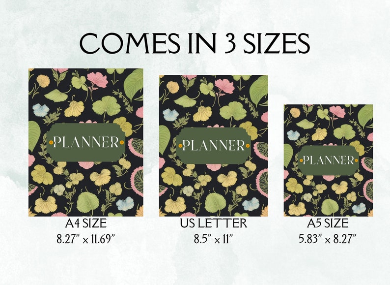 Planner Cover Page Printable. DIY Planner Cover. Printable Etsy