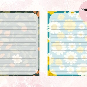 Set of 40 Printable Note Pages Bundle. Blooming Flower Note Pages. Wide ...