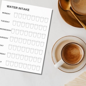 Easy-to-Read Hydration Log - Printable PDF, A5/A4/US Letter
