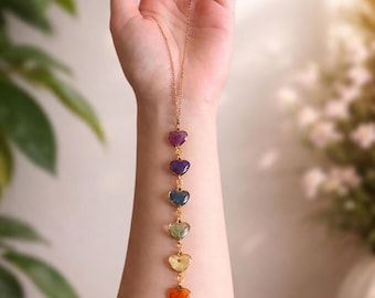 Collar de corazón arcoíris, colgante de flores secas del orgullo, joyería de regalo LGBTQ, recuerdo de amor hecho a mano para ella