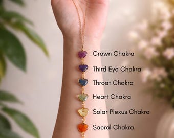 Collar de chakras, colgante de flor de los siete chakras, joyería equilibrante para la meditación, regalo espiritual para ella.