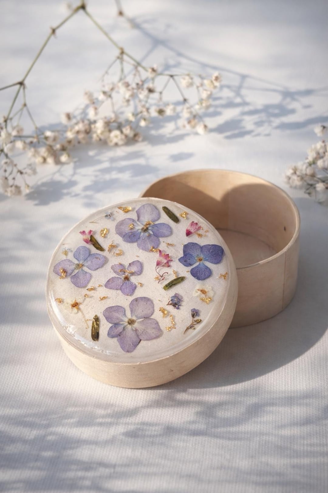Botanical Jewelry Box With Real Flowers, Resin Keepsake Box, Wedding ...