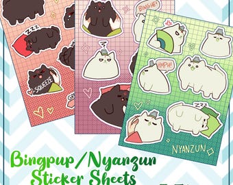 Bingpup/Nyanzun Sticker Sheets