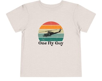One Fly Guy Toddler Shirt, Marine Shirt, Huey, Retro Helicopter Shirt, Helicopter Lover, Military Child, Birthday Gift, Skid Kid, USMC