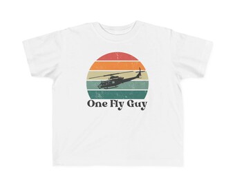 One Fly Guy Toddler Shirt, Marine Shirt, Huey, Retro Helicopter Shirt, Helicopter Lover, Military Child, Birthday Gift, Skid Kid, USMC