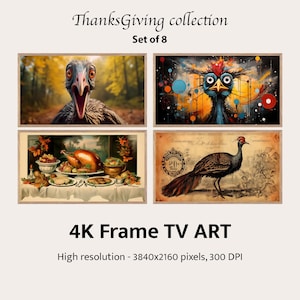 ThanksGiving Collection: Set of 8 Festive Images | Samsung Frame TV Art | Thanksgiving Frame TV Art | Samsung TV Art | Digital Download