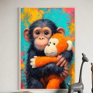 Chimpanzee painting - Etsy 日本