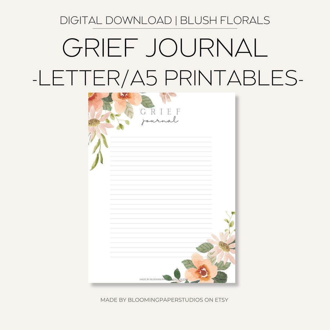 Grief Journal Printable Blush Floral Grief Journal Printable - Etsy
