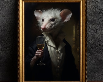 Vampire rat, Animal Portrait, Vintage Poster, Art Poster Print, Home Decor, Victorian, Vampire, Dark Art, Wall Decor, Vintage, Home Decor