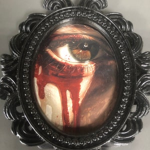 Baroque frame, eye, blood, complete with prints, black, gothic, art, dark art, victorian,