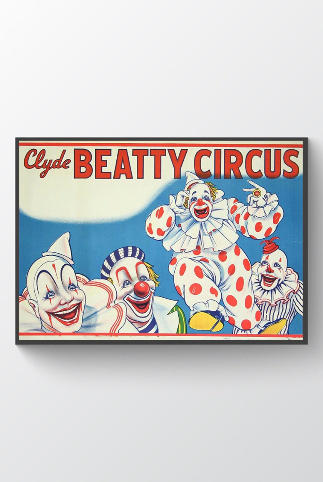 希少50'sアメリカアンティークピエロ遊園地サーカス広告　道化師ヴィンテージ雑貨 Amazon.co.jp: Circus Procession Elephant Clown Vintage USA