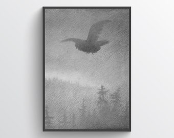 Plague’s Coming - Norse dark art by Theodor Kittelsen, Pesta, Black Death print, poster