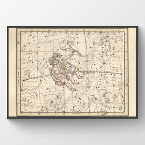 Sternbild, Zwillinge, vintage Astronomie, Astrologie, antik, Sternzeichen, home decor, Horoskop, Kunstdruck, Poster, himmlisch
