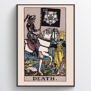 Morte – Carta dei Tarocchi, stampa, poster, arcani maggiori, arcani maggiori, predizione del futuro, simbolo mistico, poster d'arte vintage