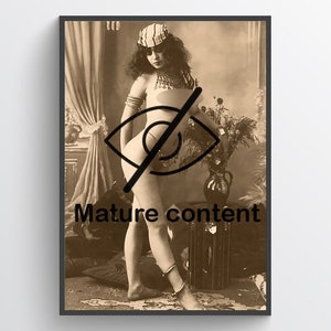 Viktorianisch, Erotik Kunst, Vintage Risque, Kinky Kabinett Karte Foto, Retro sexy Druck, reife Poster, Wand Wohnkultur