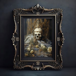 Skull and the crown, Wall Art, Poster, Print, Picture, Home Decor, Gothic, Victorian, Baroque, Dark Art, Wall Decor, Vintage
