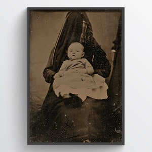 Hidden Mother Spooky Victorian photo, home decor, creepy, scary, weird print, poster, home, wall decor, vintage print, antique