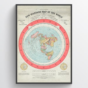 Nuova mappa del mondo standard, mappa di Alexander Gleason, stampa artistica, antica, vecchia mappa, mappa antica, arredamento per la casa, poster di viaggio, stampa, poster