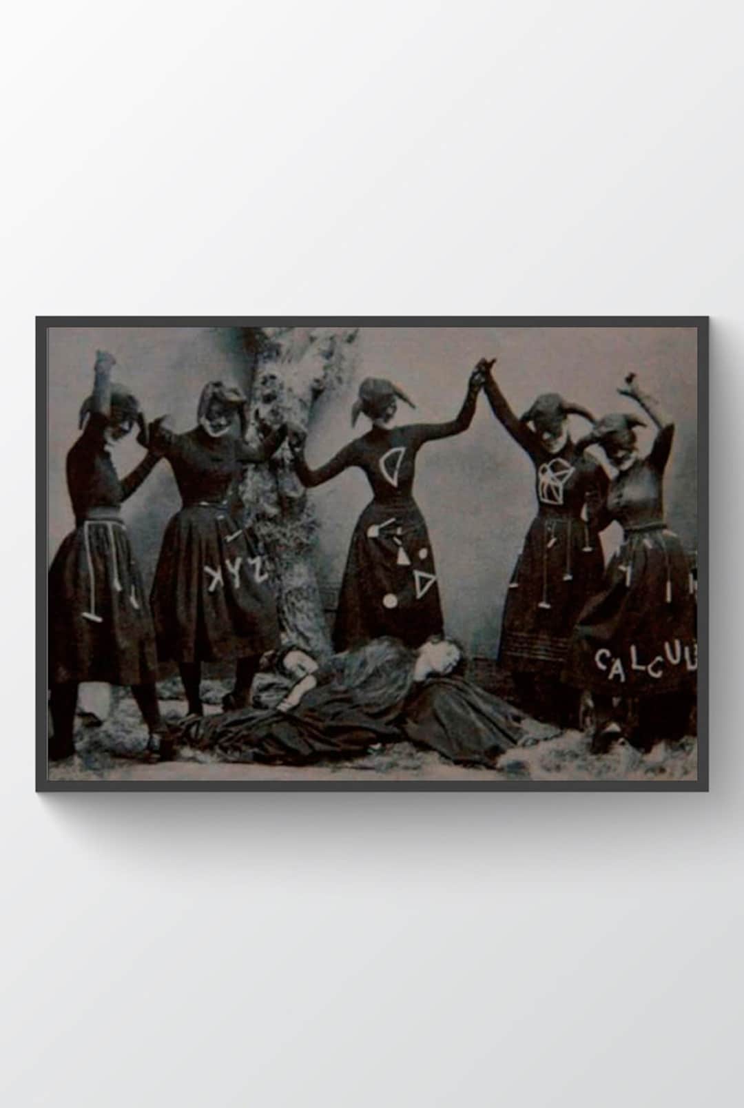 Weird Symbol Ritual Witches Dancing in Weird Costumes With Math Symbols – Vintage Photo ...