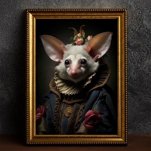Gothic Bat Portrait, Vintage Poster, Art Poster Print, Victorian, Baroque, Dark Art, Wall Decor, Vintage style, Gothic art, Wall Art