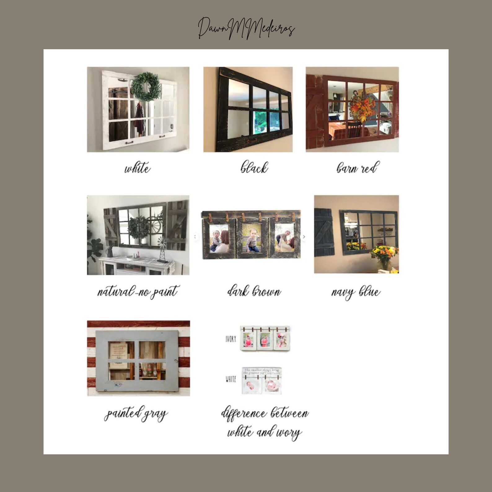 Rustic Window Mirror, Large Window Mirror, Window Pane Mirror, Wall