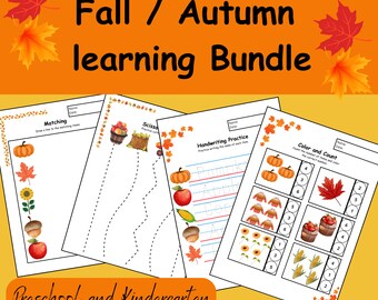 Fall/ Autumn Preschool Kindergarten Bundle Activities